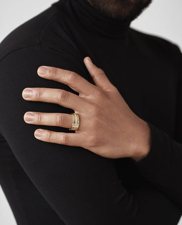 Ready to Ship - FRANKLIN Comfort Fit Gold Ring with 0.50ct Diamonds - Wide Version