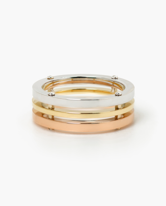 Ready to Ship - BREWER Three-Tone Gold Ring