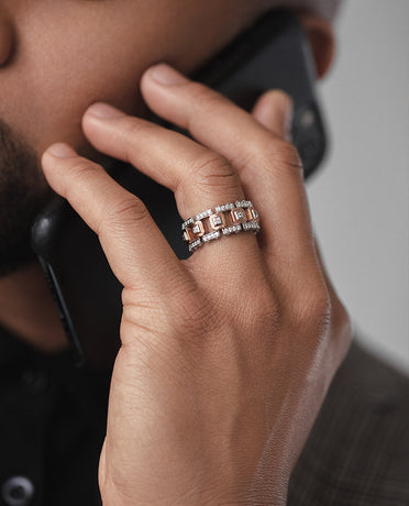 Ready to Ship - LA PAZ 14k White & Rose Gold Ring with 1.20ct Diamonds