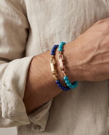 POWER BEADS Bracelet with Gold Lock & Lapis Lazuli