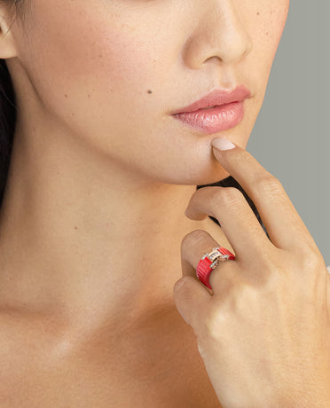 BRIGGS Atomic Silicone & Gold Ring with 0.20ct Diamonds