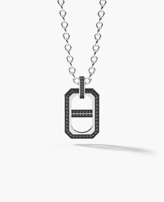 HERCULES Silver Pendant with 0.70ct Black Diamonds