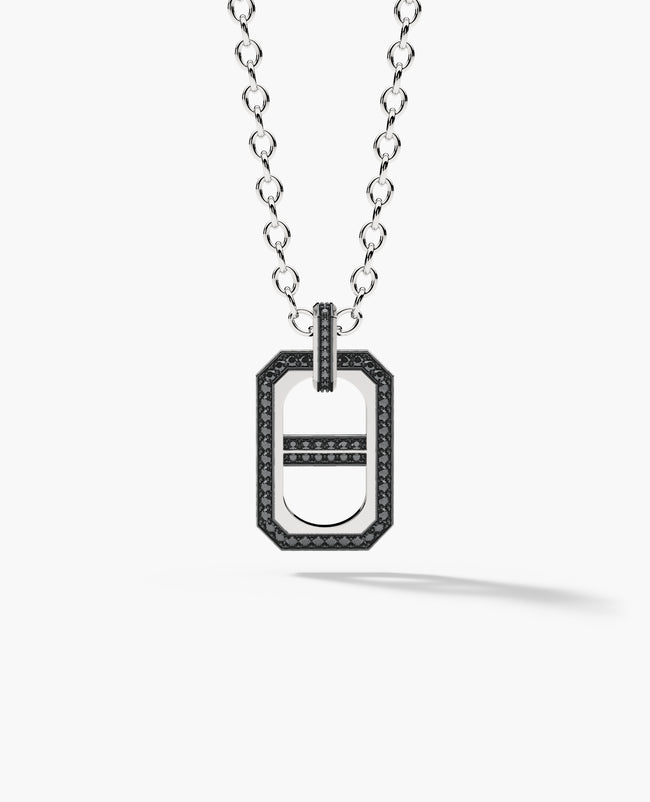 HERCULES Silver Pendant with 0.70ct Black Diamonds