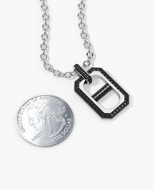 HERCULES Silver Pendant with 0.70ct Black Diamonds