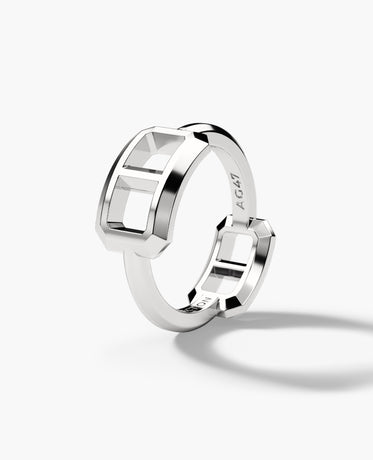 HERCULES Silver Double Link Ring