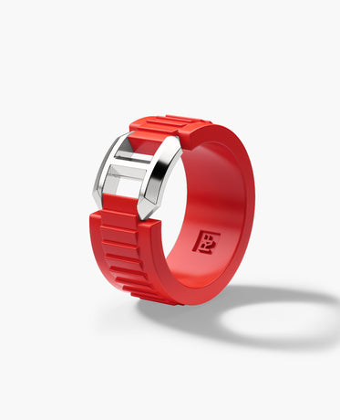 HERCULES Atomic Silicone & Silver Ring