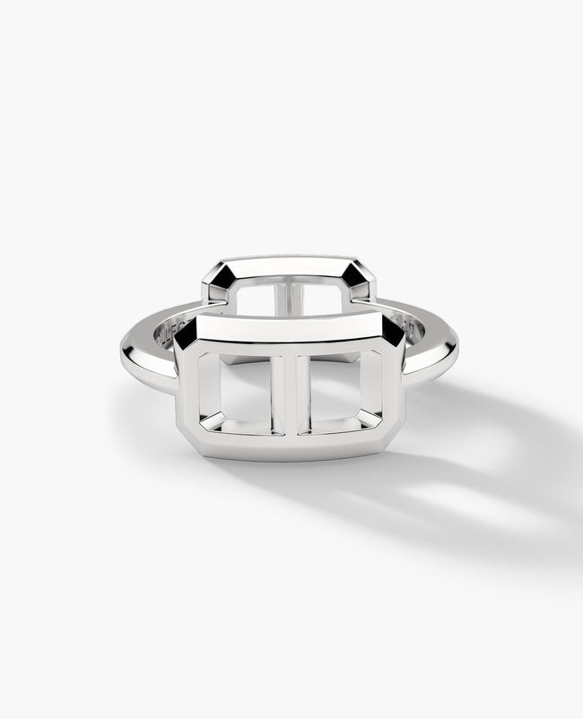 HERCULES Silver Double Link Ring