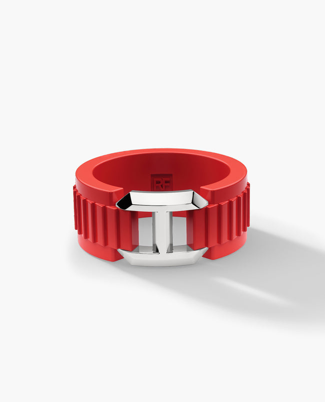HERCULES Atomic Silicone & Silver Ring
