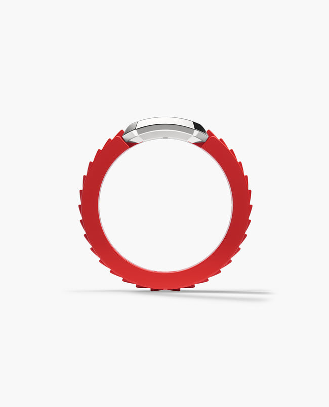 HERCULES Atomic Silicone & Silver Ring