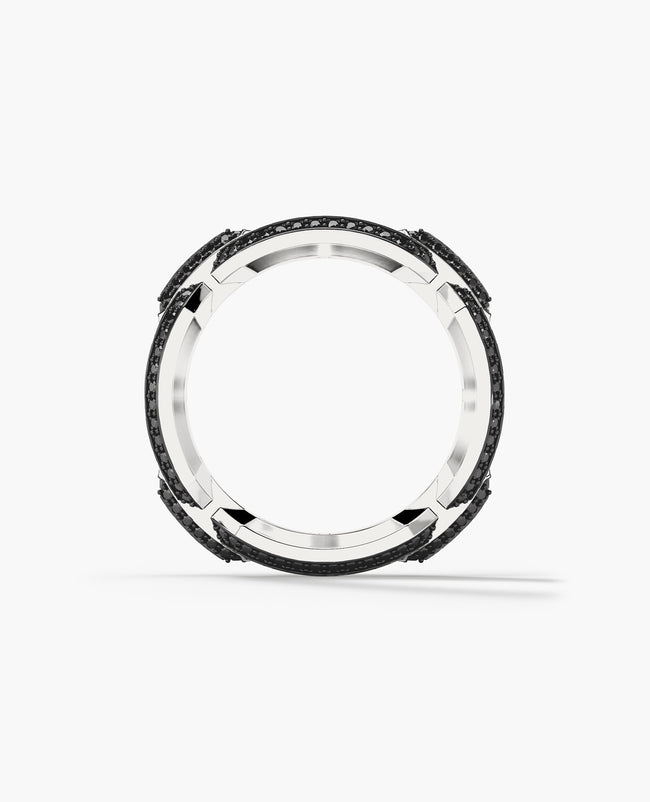 HERCULES Silver Ring with 1.00ct Black Diamonds