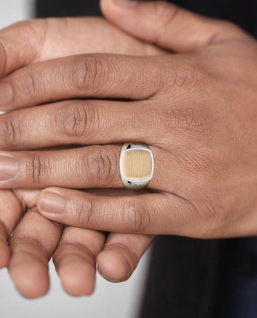 BETZ Two-Tone Gold Signet Ring - Version 2
