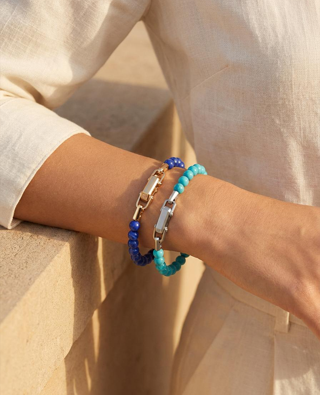 POWER BEADS Bracelet with Gold Lock & Lapis Lazuli