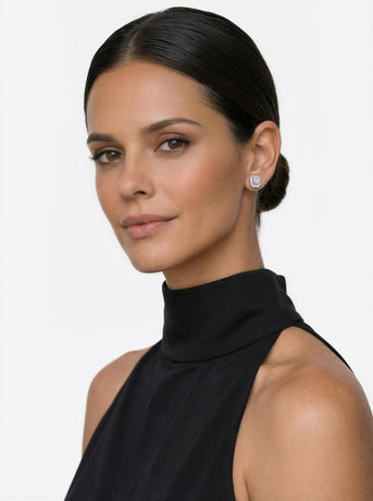 HALO Gold Emerald Cut Single Stud Earring with 1.40ct Diamonds