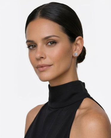 Ready to Ship - HALO Gold Princess Cut Single Stud Earring with 1.40ct Diamonds