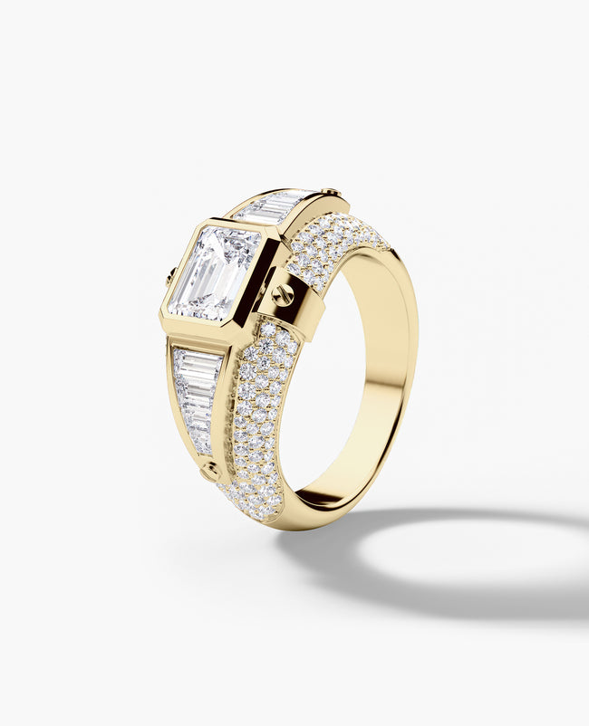 CARLIN Gold Signet Ring with 3.10ct Diamonds