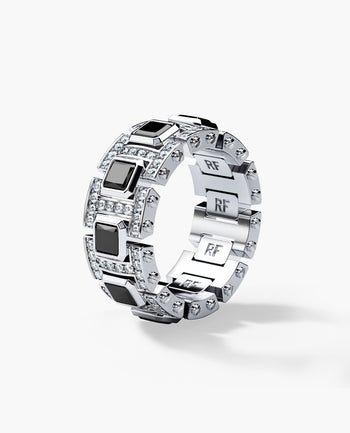 Sample - LA PAZ Gold Ring with 4.70ct Black & White Diamonds
