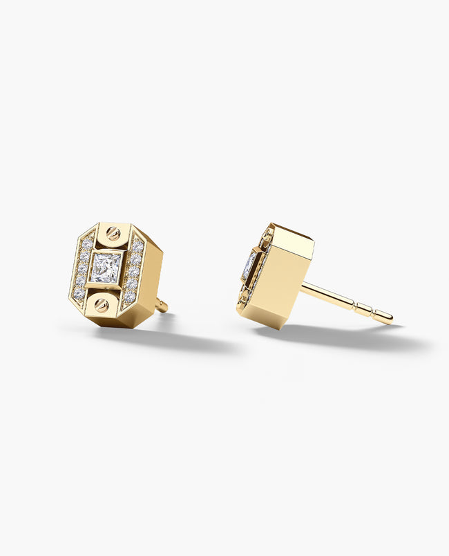 BRIGGS Gold Single Stud Earring with 0.18ct Diamonds