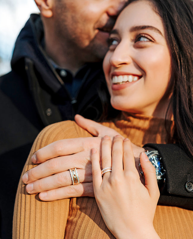 ROPES Two Tone Gold Diamond Matching Couples Rings — Rockford