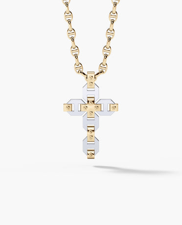 BRIGGS Cross Two-Tone Gold Pendant