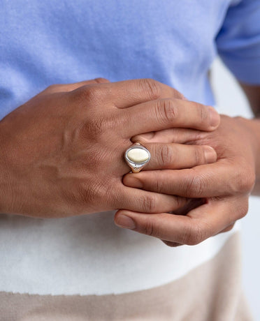 LODESTAR Two-Tone Gold Signet Ring
