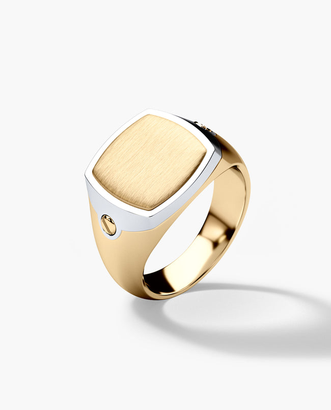 BETZ Two-Tone Gold Signet Ring - Version 2