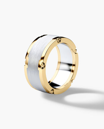 Sample - CABARRUS Two-Tone Gold Ring - Wide Version