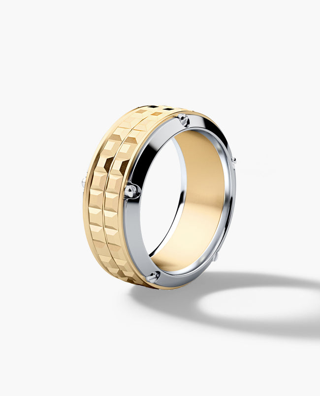 CALHOUN Double-Row Two-Tone Gold Ring