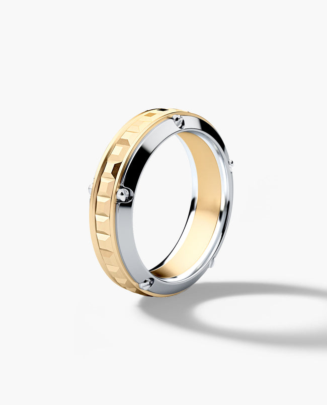 CALHOUN Single-Row Two-Tone Gold Ring