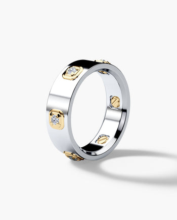 Sample - AMADOR Two-Tone Gold Ring with 0.30ct Diamonds - 2