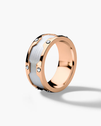 Sample - GRANT Two Tone Gold Wide Wedding Ring