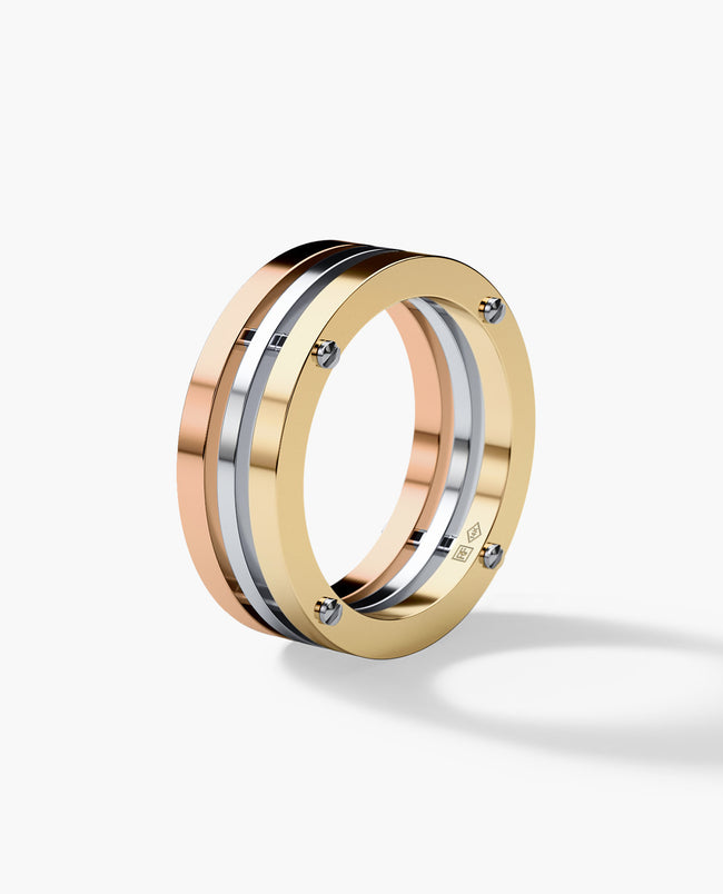 BREWER Three-Tone Gold Ring