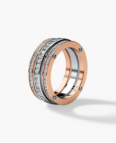 BREWER Two-Tone Gold Wedding Band with 3.10ct Diamonds