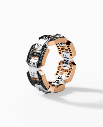 Sample - BRIGGS Two-Tone Gold Ring with 0.70ct Black Diamonds