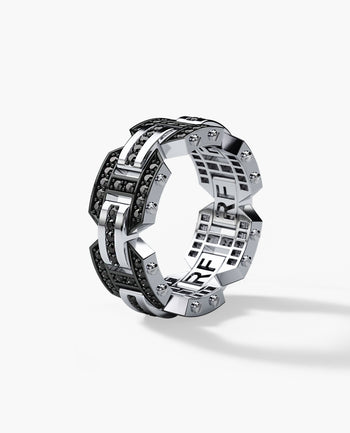 Sample - BRIGGS Gold Ring with 1.00ct Black Diamonds