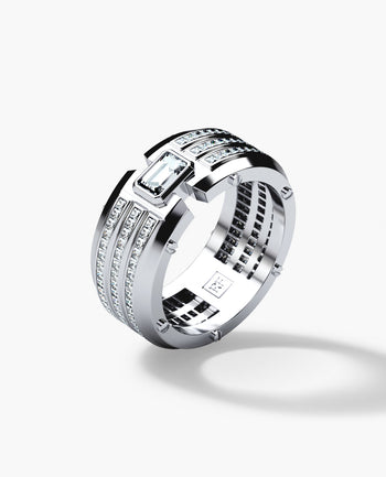 Sample - CLEBURNE Gold Statement Ring with 2.70ct Diamonds - Wide Version