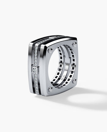 Sample - FORT KNOX Gold Square Ring with 0.65ct Diamonds
