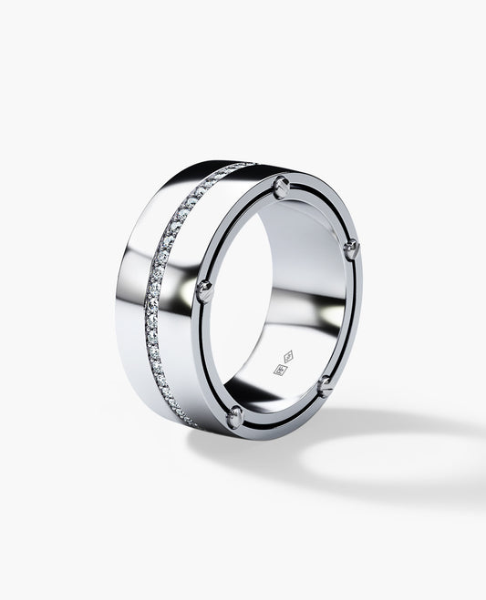 FRANKLIN Comfort Fit Gold Ring with 0.50ct Diamonds - 9mm - Wide Version