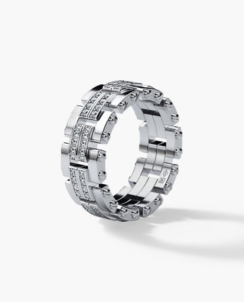 Sample - GETCHELL Gold Ring with 0.80ct Diamonds - Wide Version