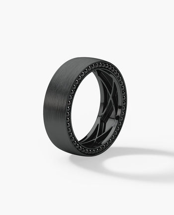 Sample - Ready to Ship - JERRITT Comfort Fit EverBlak Gold Ring with 0.70ct Black Diamonds