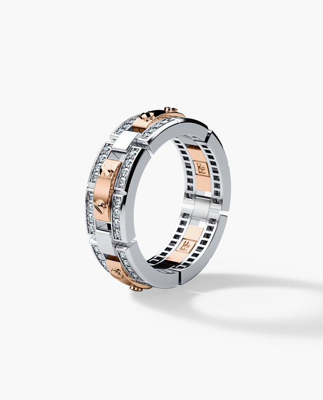 REX Two-Tone Gold Ring with 0.40ct Diamonds
