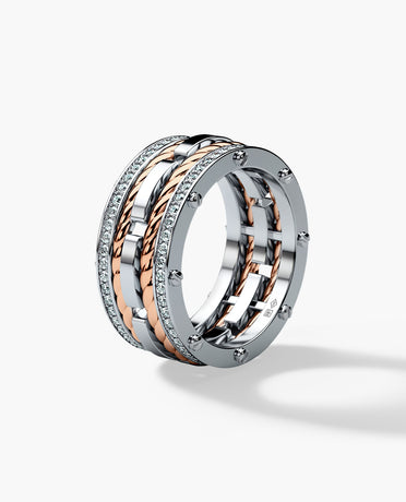 ROPES Two-Tone Gold Ring with 1.05ct Diamonds