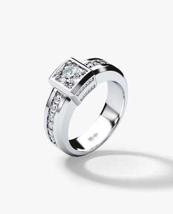 Sample - VULTURE Comfort Fit Men's Gold Solitaire Engagement Ring with 1.65ct Diamonds