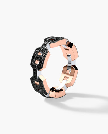 Sample - BRIGGS Two-Tone Gold Ring with 0.24ct Black Diamonds