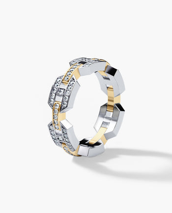 Sample - BRIGGS Two-Tone Gold Ring with 0.24ct Diamonds