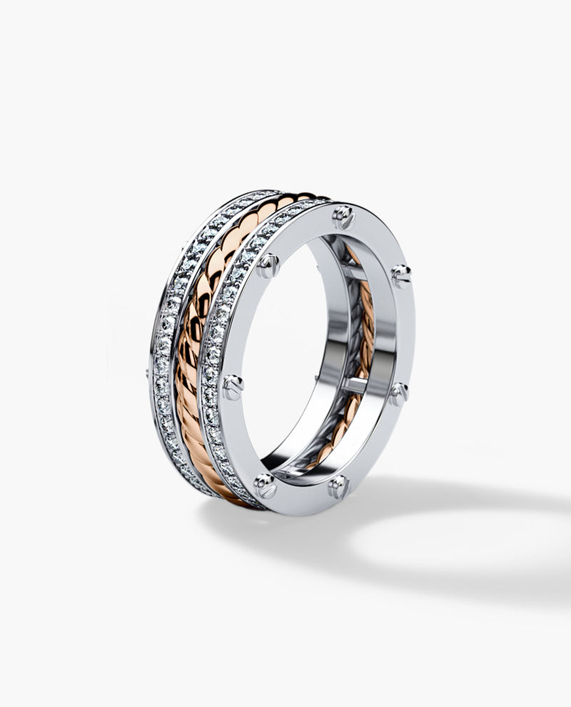 Twisted Rope Rings in Gold and Platinum - Rockford Collection