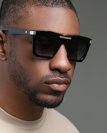 BOND Black Sunglasses 18k White Gold Plating by Rockford Collection