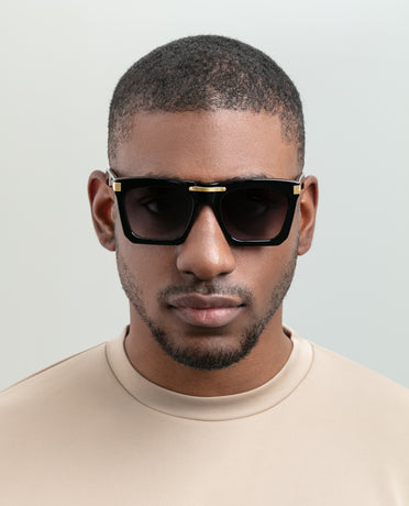 BOND Black Sunglasses 18k Yellow Gold Plating by Rockford Collection