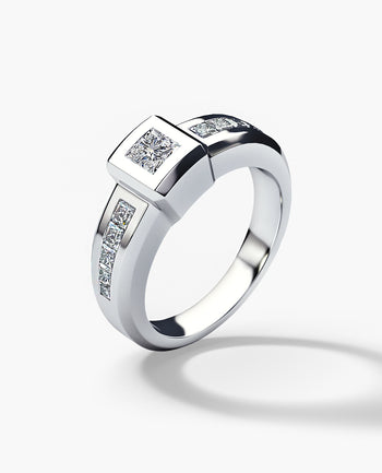 Sample - VULTURE Comfort Fit Men's Gold Solitaire Engagement Ring with 1.00ct Diamonds