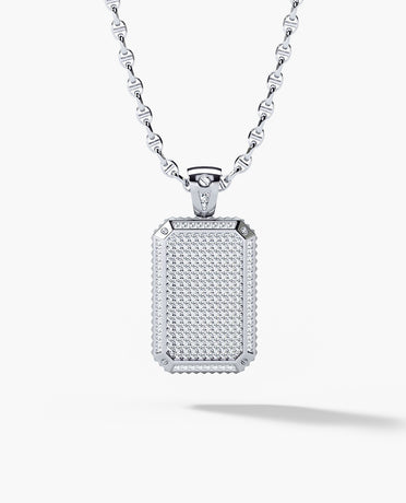 DIAMOND DOG TAG Gold Pendant with 2.10ct Diamonds