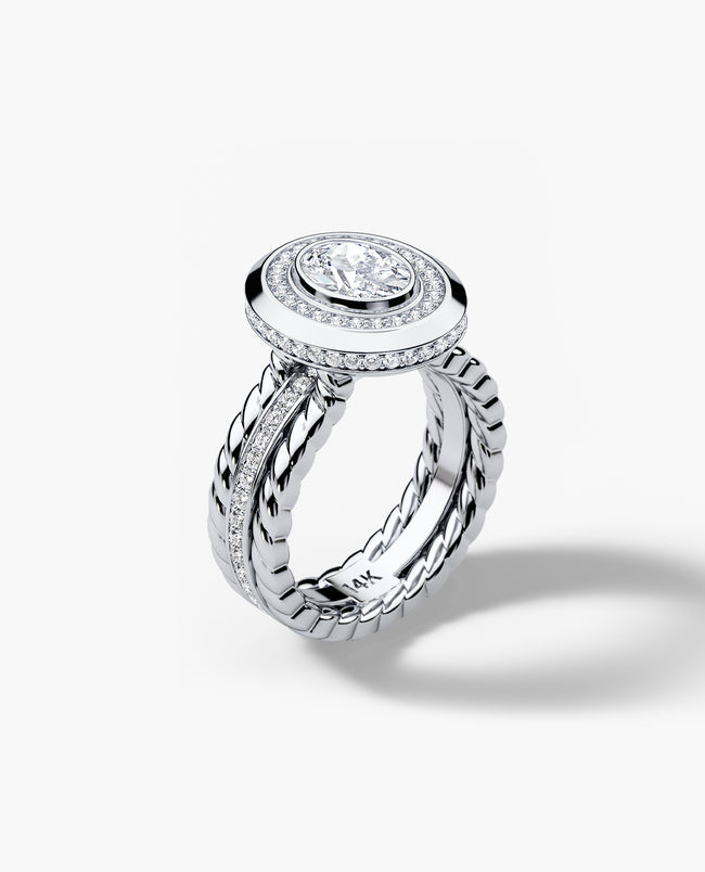 ROPES Diamond Engagement Ring in Gold and Platinum — Rockford Collection